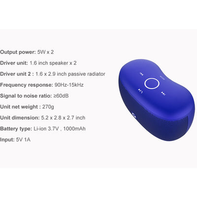 DS1003BLU SOUNDBOX XS BLUETOOTH SPEAKER BLUETOOTH BT4.0 PORTABLE BLUE DOSS DS1003