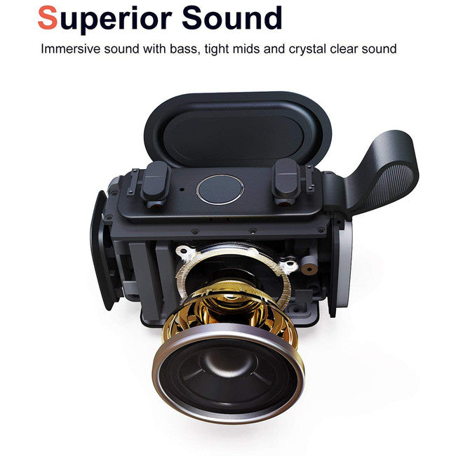 WB97GRY E-GO BLUETOOTH SPEAKER IPX6 WATERPROOF GREY DOSS WB97