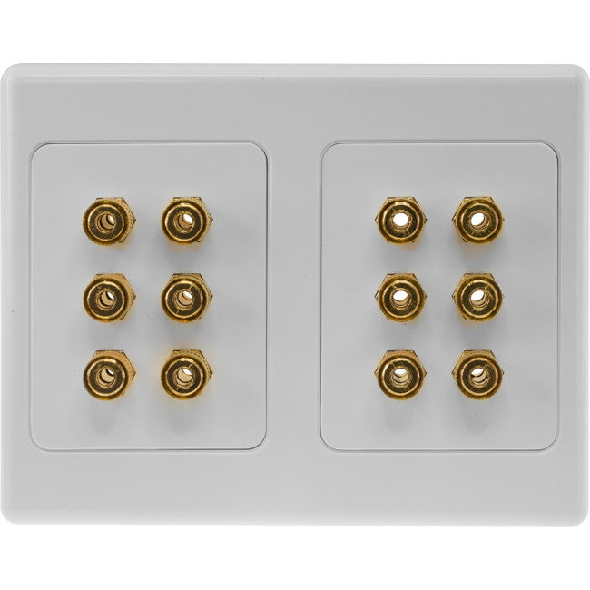 PRO1143 12 TERMINAL SPEAKER WALL PLATE GOLD PLATED 12X BANANA SOCKETS PRO2 A-1143AU