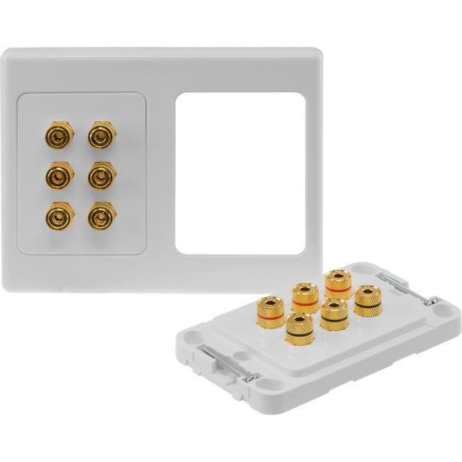 PRO1143 12 TERMINAL SPEAKER WALL PLATE GOLD PLATED 12X BANANA SOCKETS PRO2 A-1143AU