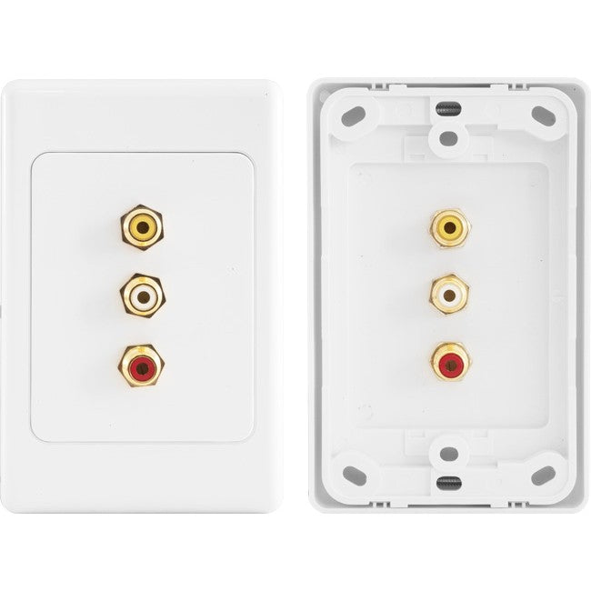 PRO1121 COMPOSITE AV WALL PLATE STRAIGHT THROUGH RCA PRO2 A1121