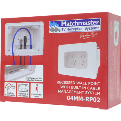04MM-RP02 RECESSED WALL POINT WITH CABLE MANAGEMENT SYSTEM MATCHMASTER 04MM-RP02