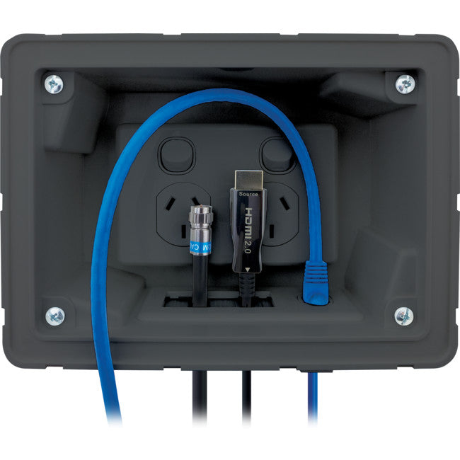 04MM-RP03 RECESSED WALL POINT WITH CABLE MANAGEMENT SYSTEM BLACK MATCHMASTER 04MM-RP03