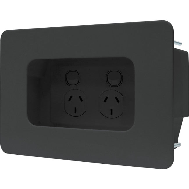 04MM-RP03 RECESSED WALL POINT WITH CABLE MANAGEMENT SYSTEM BLACK MATCHMASTER 04MM-RP03