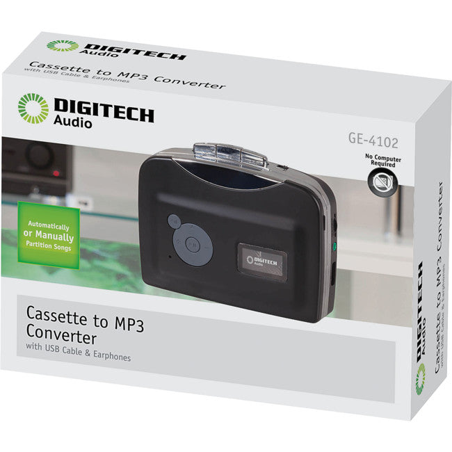 GE4102 PORTABLE USB TAPE CASSETTE TO DIGITAL RECORDER GE4102
