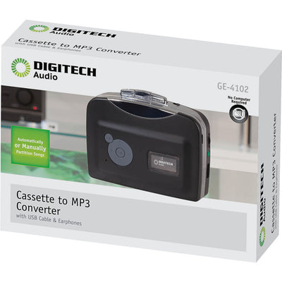 GE4102 PORTABLE USB TAPE CASSETTE TO DIGITAL RECORDER GE4102