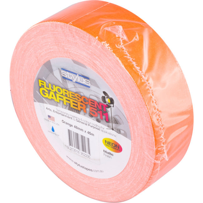 NCT48O - ORANGE 48MM X 45MT NEON CLOTH - TAPE FLUORO GAFFER - STYLUS