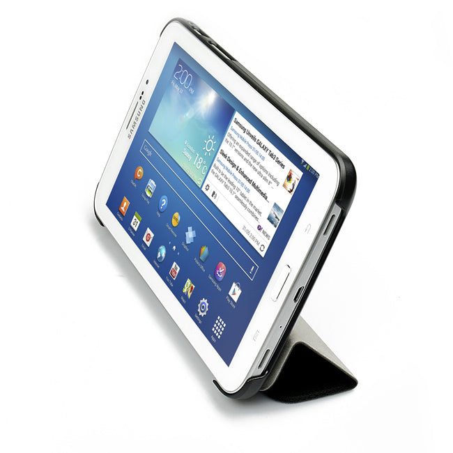 T3-7CASBLK GALAXY TAB3 7" SLIM CASE BLACK ULTRA THIN TRI-FOLD MBEAT MBEAT MB-CAS-T37BLK