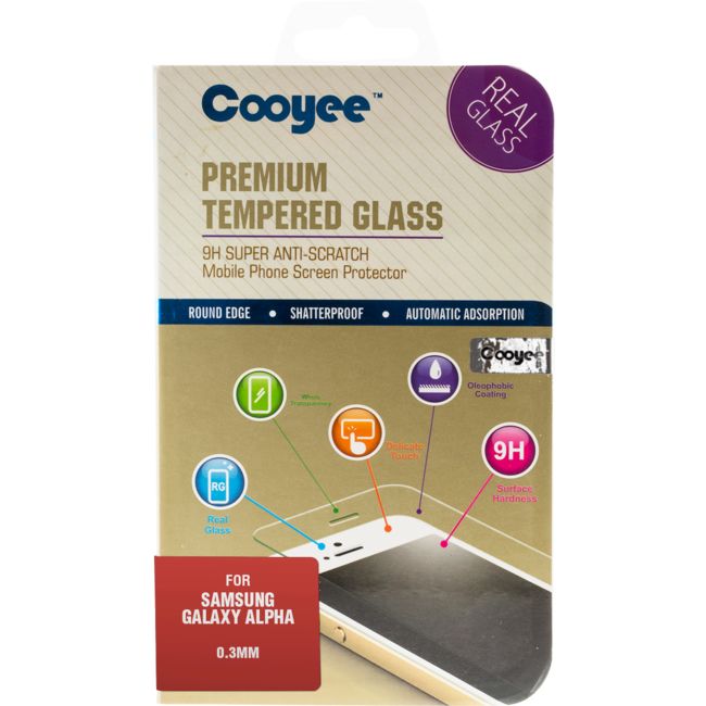 TGPSA SCREEN PROTECTOR- GALAXY ALPHA TEMPERED GLASS - SAMSUNG COOYEE GLXY ALPHA