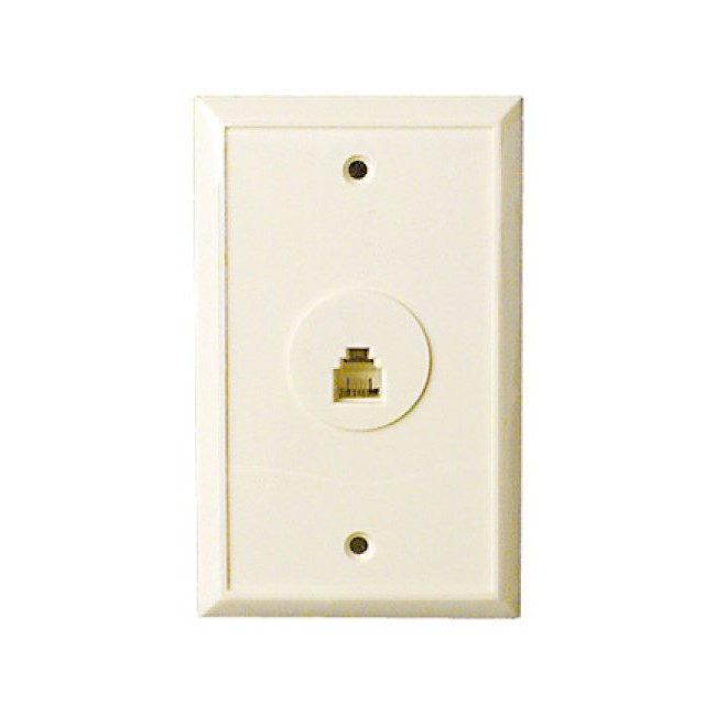 TEL5030 6P4C RJ12 FLUSH WALL SOCKET TEL5030 WP66/WHT