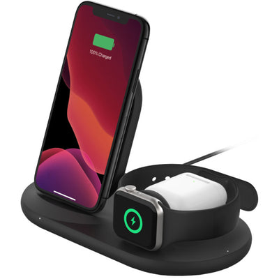 APPLECD 3 IN 1 QI CHARGING DOCK BELKIN BLACK APPLE DEVICES BELKIN WIZ001AUBK
