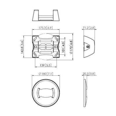 PUC1060B BLACK FIXED FLAT CEILING PLATE CONNECT IT SERIES VOGEL'S PUC-1060B