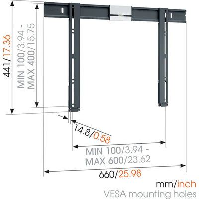 THIN505 40"-60" 40KG TV WALL MOUNT 1.5CM ULTRA THIN BRACKET VOGEL'S THIN505