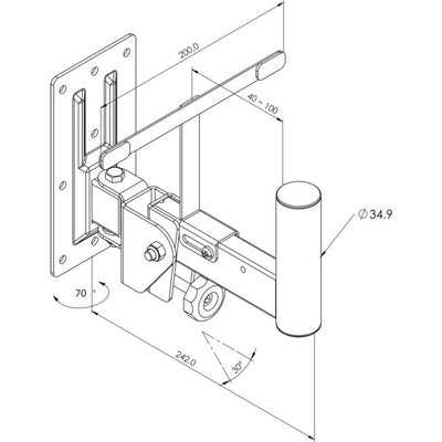 H8055 40KG PA MOUNTING BRACKET TOP HAT H8055