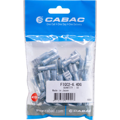 FIQC2-6.4DG-50 INSULATED TERMINAL - BLUE 50PK WIRE RANGE 1 - 2.5MM SQUARED FIQC2-6.4D-50