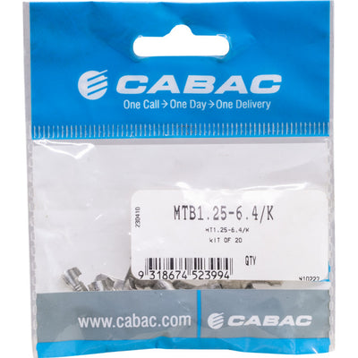 MTB1.25-6.4K-20 UNINSULATED TAB CONNECTORS 20PK WIRE RANGE 0.5-1MM SQUAR MTB1.25-6.4/K-20