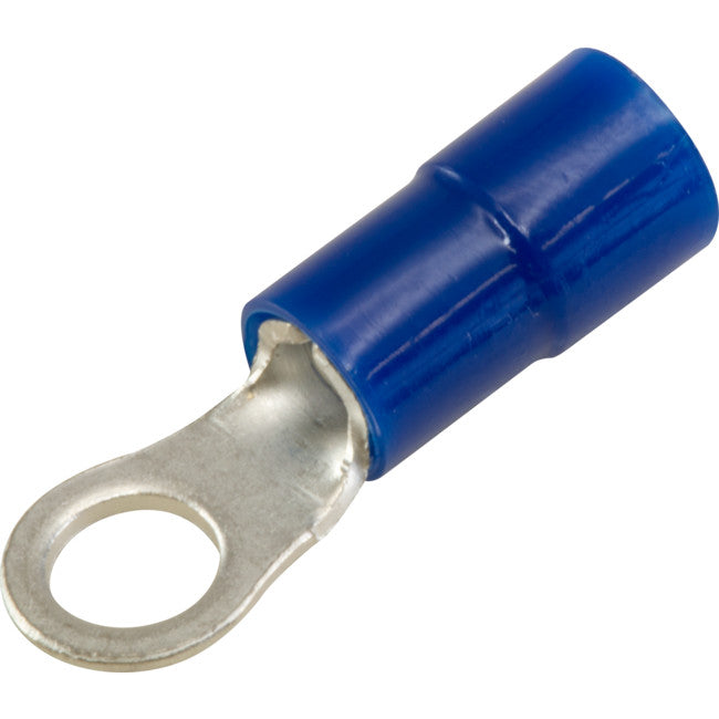 RT2-4K-20 RING TERMINALS BLUE 4MM STUD 20PK WIRE RANGE 1-2.5MM SQUARE RT2-4/K-20