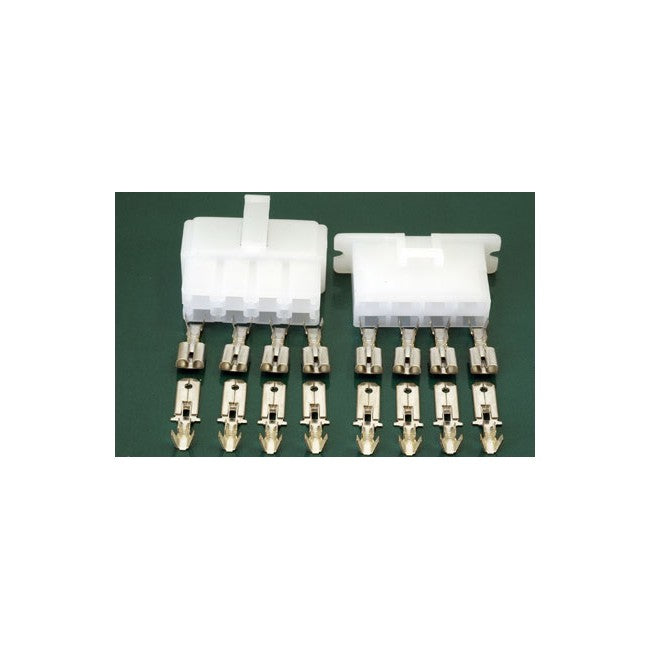 QK8 8 WAY PLUG & SOCKET SET PLASTIC SPADE PIN QK8