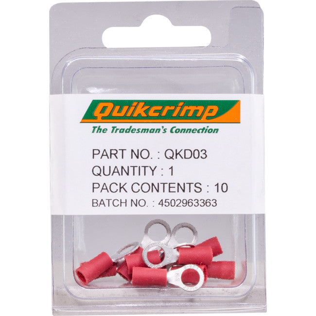 QKD03 RT1.25-5 / 10PK RING TERMINALS QUIKCRIMP QUIKCRIMP QKD03