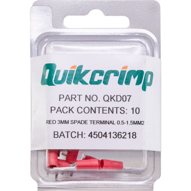 QKD07 FS1.25-3 / 10PK FLAT TERMINALS QUIKCRIMP QUIKCRIMP QKD07