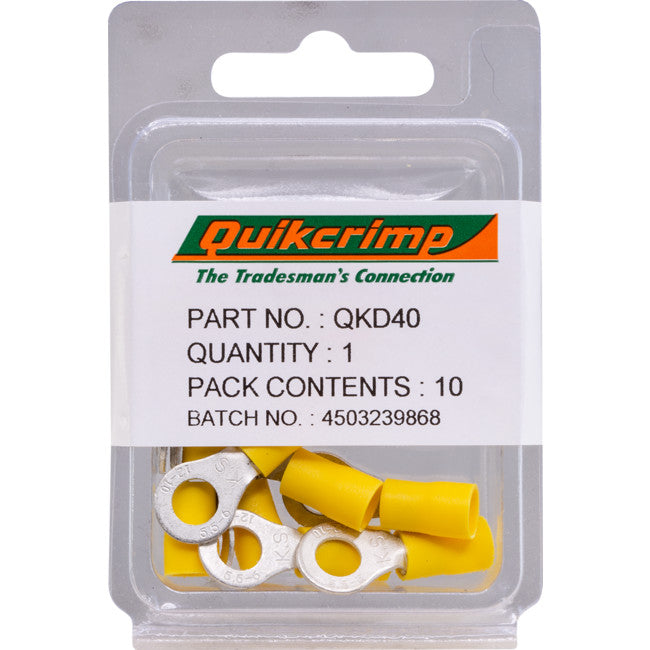 QKD40 RT6-7 / 10PK RING TERMINAL QUIKCRIMP QUIKCRIMP QKD40
