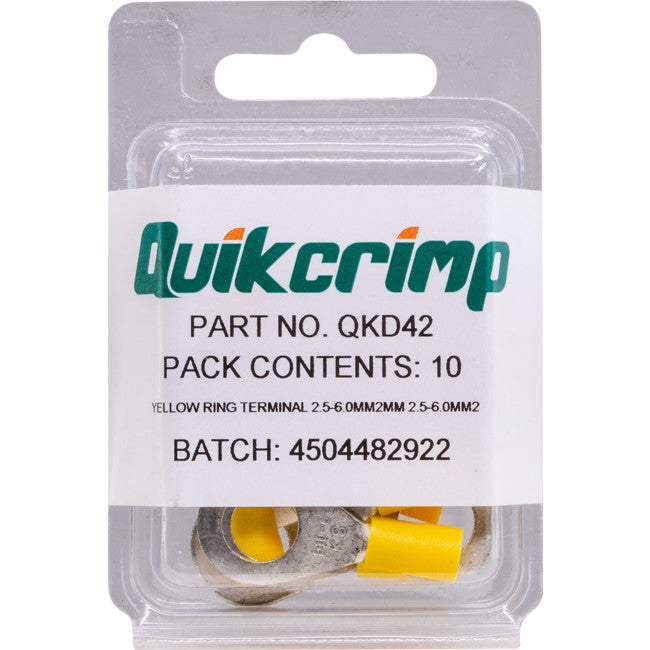 QKD42 RT6-10 / 10PK RING TERMINAL QUIKCRIMP QUIKCRIMP QKD42