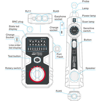 NF813C CABLE TRACER WITH AC FILTER PORT FLASHING DOSS NF-813C