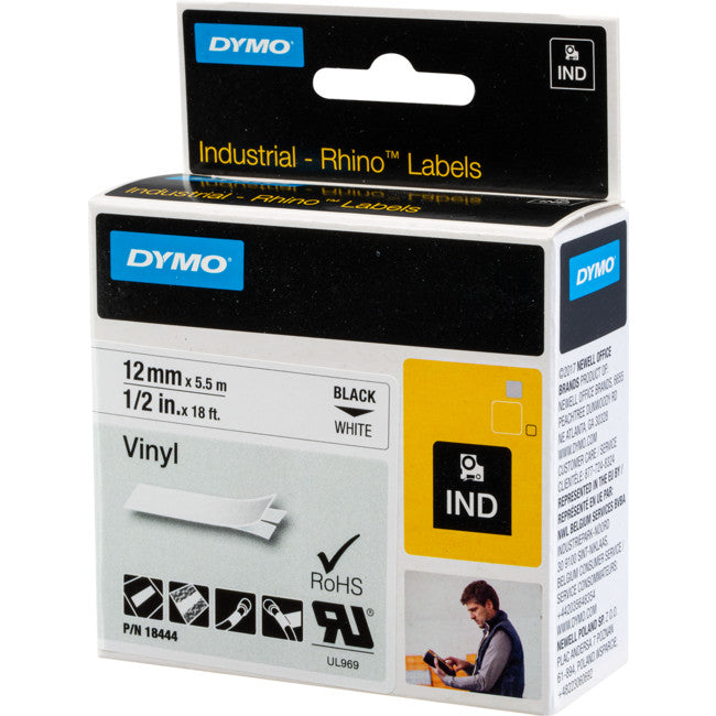 V-WHT-1/2 - REFILL CARTRIDGE - 1/2" WHITE - VINYL (12MM) DYMO LABELER - DYMO