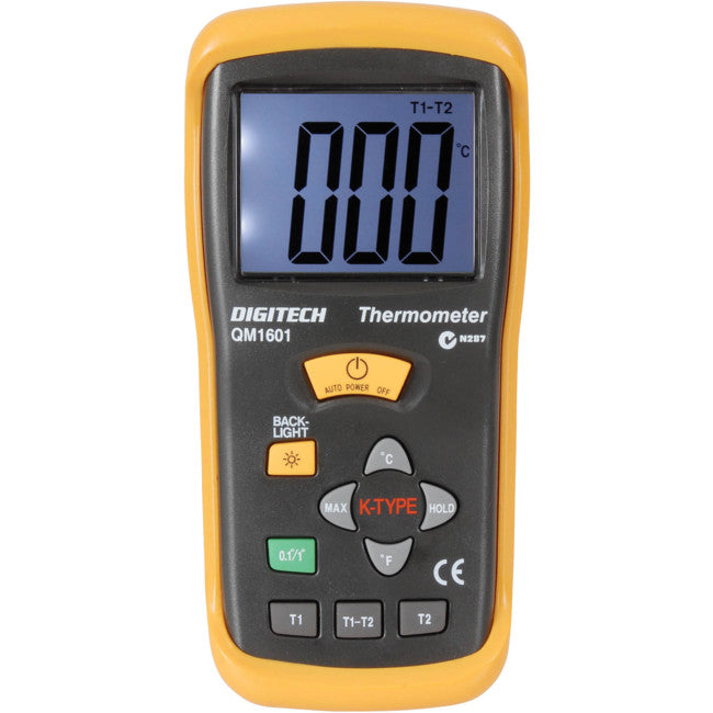 QM1601 2 CHANNEL TEMPERATURE METER DIGITAL THERMOMETER DIGITECH QM1601