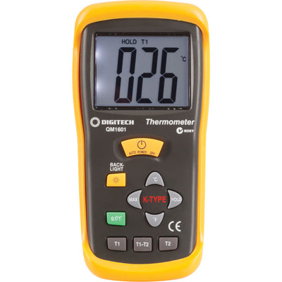 QM1601 2 CHANNEL TEMPERATURE METER DIGITAL THERMOMETER DIGITECH QM1601