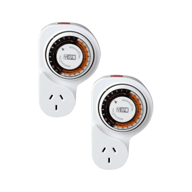 D809/1TWINDP 2PK 24 HOUR ANALOGUE TIMER HPM 2 PACK ELECTRICAL TIMER HPM D809/1TWINDP