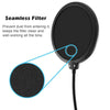 Microphone Pop Filter Mic Wind Screen Mask Shield for Recording Studio Double Layer