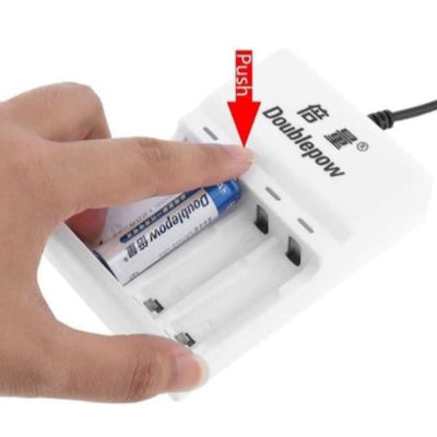 USB Rechargeable AA Batteries and Charger includes 4x 1200mAh Batteries and 4 Slot AA/AAA  Power Adapter Charger