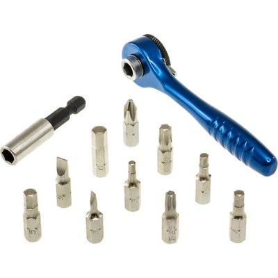 BR12 - 12-IN-1 BICYCLE TOOLSET - RATCHET W/POUCH BLUE - DOSS
