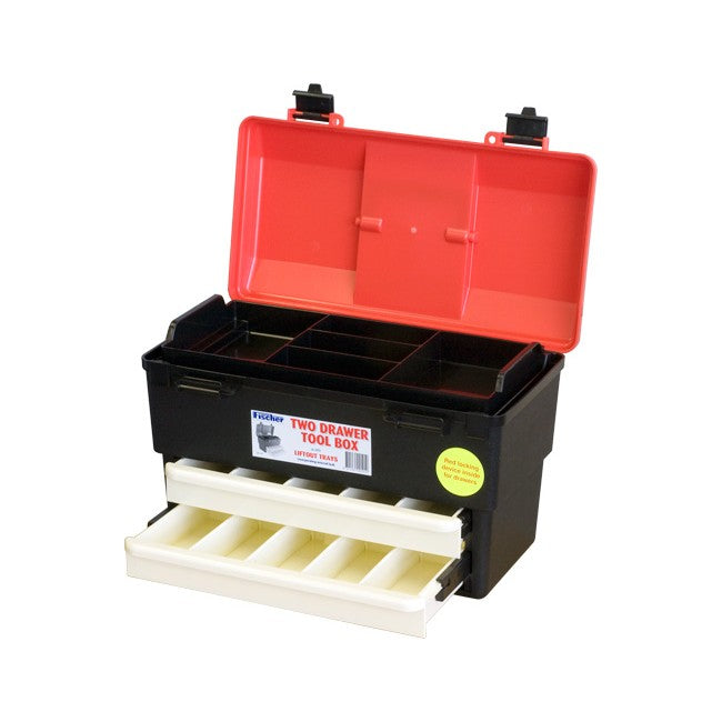 1H127 LARGE 2 DRAWER TOOL BOX WITH INTERNAL LOCK FISCHER PLASTIC FISCHER PLASTIC 1H-127-BLK-R
