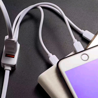 5 in 1 Multi Charging Cable for iPhone Type C Micro 2x USB ports 1.2m length