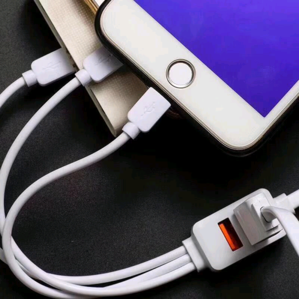 5 in 1 Multi Charging Cable for iPhone Type C Micro 2x USB ports 1.2m length