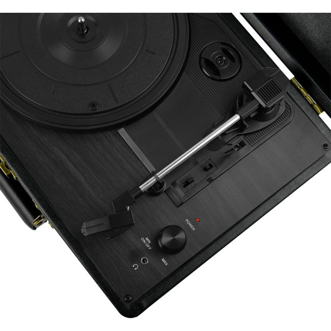 MBTR89BLK WOODSTOCK RETRO TURNTABLE BLACK / SPEAKERS MBEAT MB-TR89BLK