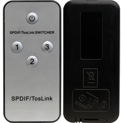 PRO1376 TOSLINK DIGITAL AUDIO SWITCH 3 IN 1 OUT WITH REMOTE CONTROL PRO2 A-1376