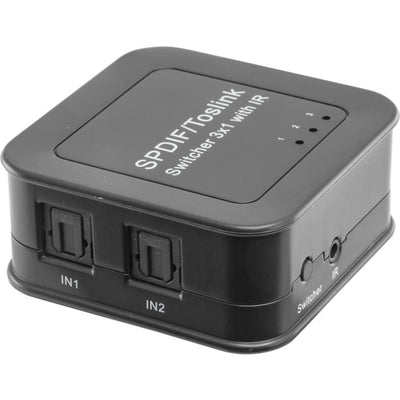PRO1376 TOSLINK DIGITAL AUDIO SWITCH 3 IN 1 OUT WITH REMOTE CONTROL PRO2 A-1376