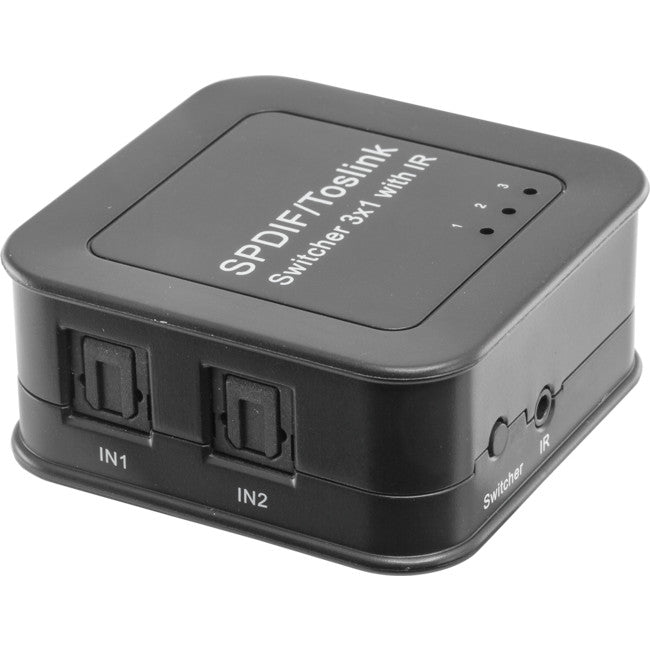 PRO1376 TOSLINK DIGITAL AUDIO SWITCH 3 IN 1 OUT WITH REMOTE CONTROL PRO2 A-1376