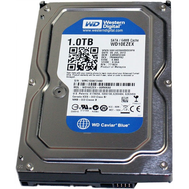 WD10EZEX 3.5" 1TB HARD DRIVE SATA3 64M 7200RPM WD CAVIAR BLUE WESTERN DIGITAL