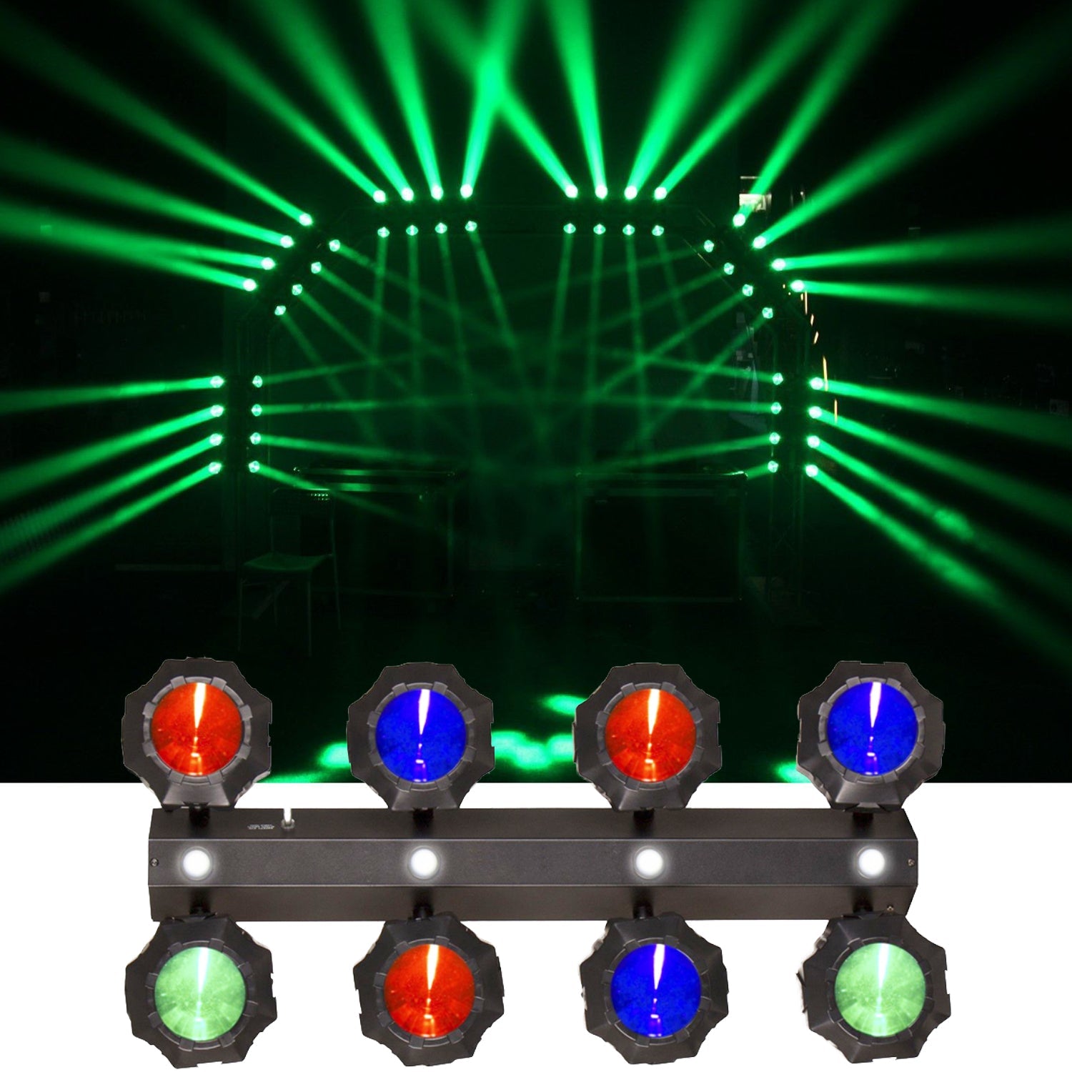 CR Lite 8 Heads LED Multi Color Beam RGBW LED Wash Effect DJ Disco Light
