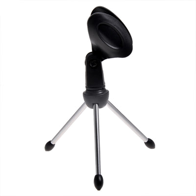 Mini Mic Stand Tripod with Microphone Clip Portable Set for Desktop Podcast