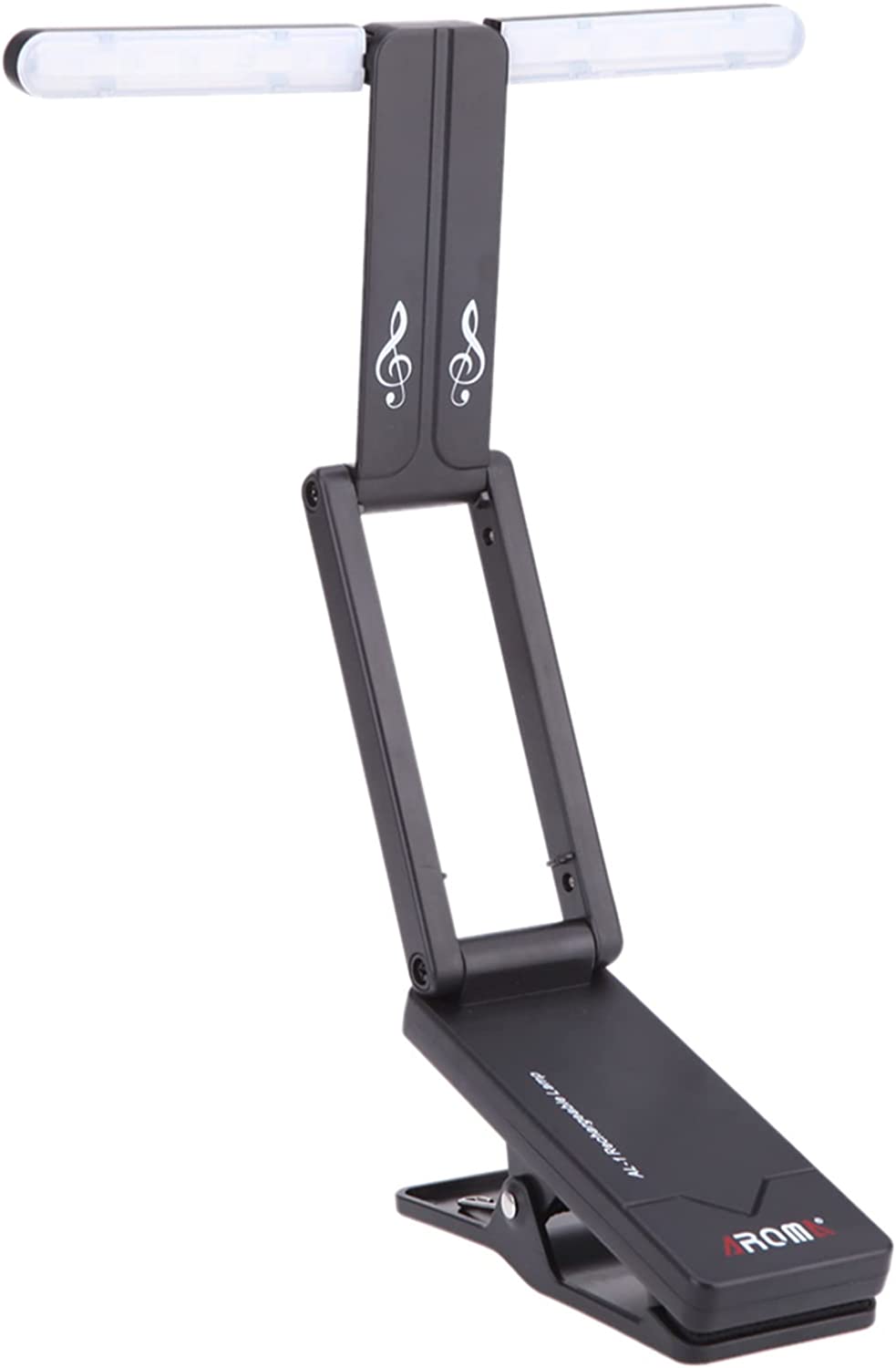 Aroma AL-1 LED Clip On Sheet Music Stand Light Rechargeable Foldable Book Reading Lamp