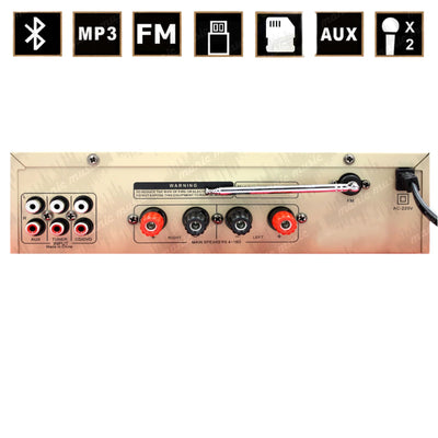 ASHTEC Bluetooth Karaoke 600w Mixer Amplifier Receiver FM Radio MP3 2x Mic Inputs