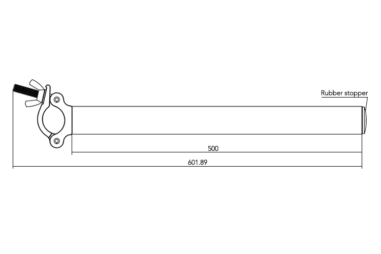 Event Lighting BOOMARM105 - 0.5m Boom Arm Pole with Single Pipe Clamp