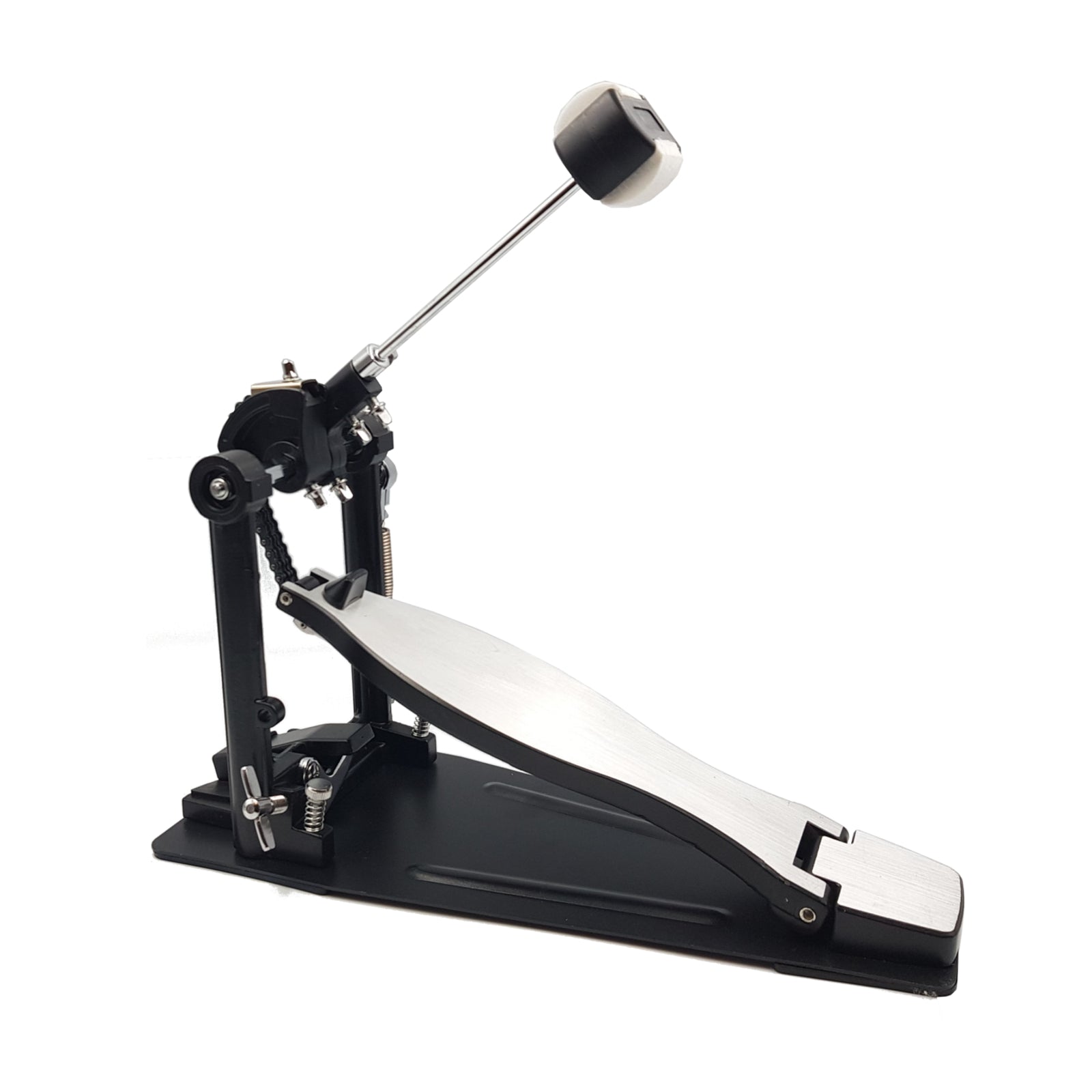 Single Bass Drum Kick Pedal ASHTEC Double Chain Dual Beater Heavy Duty