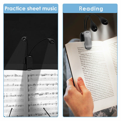 Sheet Music Stand Light Clip On LED Lamp No Flicker, Fully Adjustable Brightness for Musicians DJ's