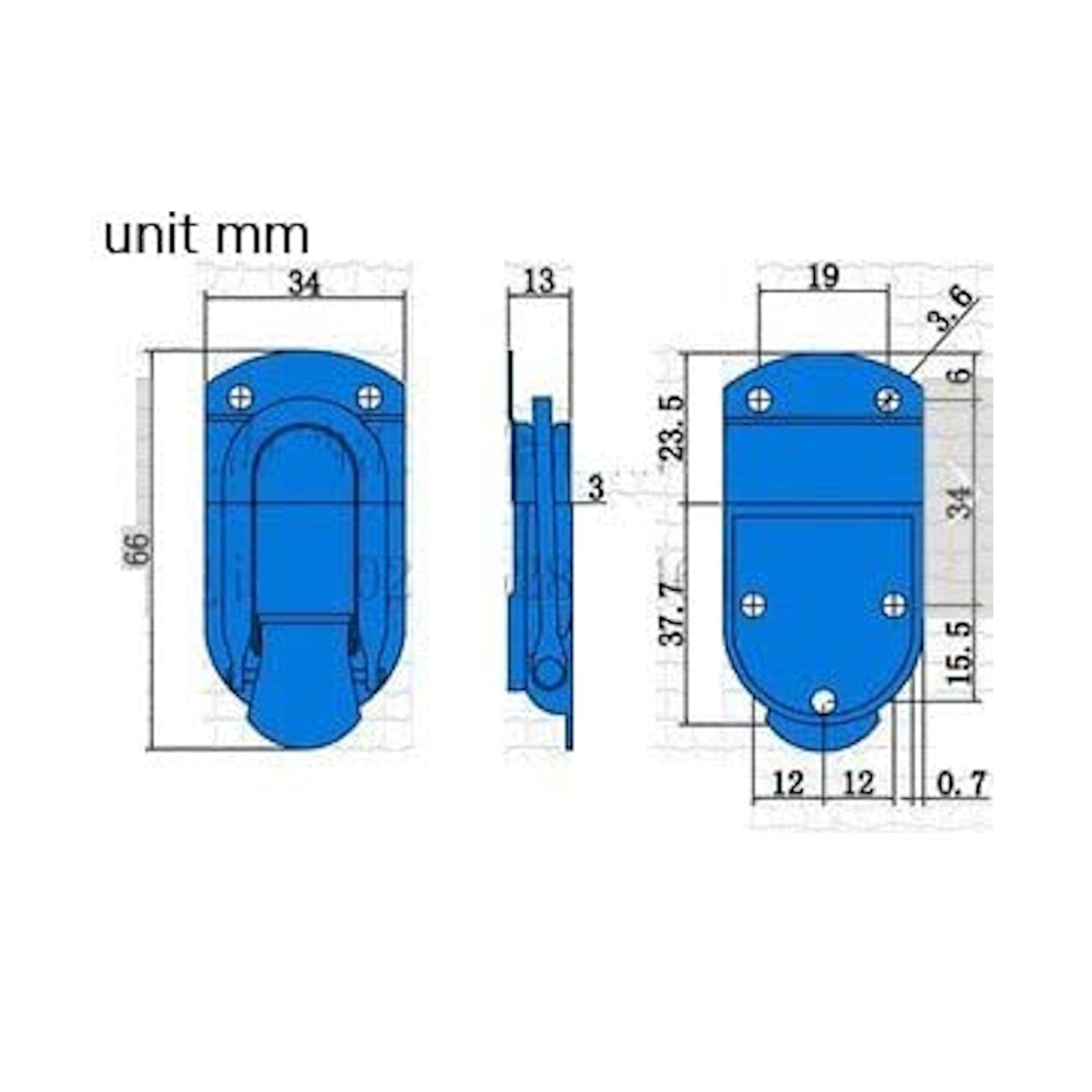 Drawbolt Latch with Key Lock Road Flight Case Hardware Surface-Mount Toggle Catch Hasp